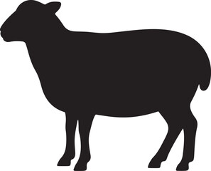 sheep animal silhouette vector art illustration isolated on transparent background