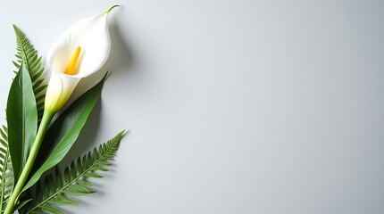 Minimal ivory canvas background with floral accents on the left, soft shadows, and a clean center for text or branding.