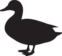 Black silhouette of duck flat icons Set. illustration bird farm animal symbols. Concept of minimalism simple designs. Print vectors logos template designs elements isolated on transparent background.
