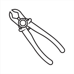 manual cable cutter silhouette vector
