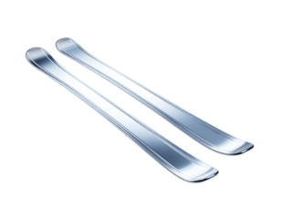 Pair of Sleek Modern Ski Skis on White Background