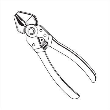 black and white wire cutter tool clip art preview