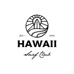Vintage Surf Logo Design Template – Ideal for Surf Club, Surf Shop, and Surf Merchandise