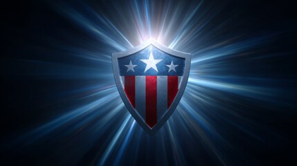 American Shield with Light Rays
