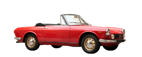 [Transparent Background PNG]Vintage Red Convertible Car Showcase
