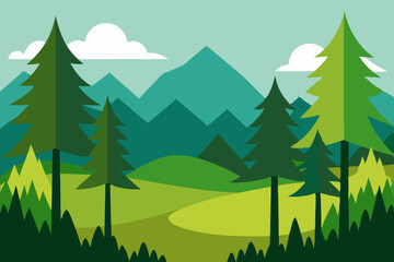 forest landscape with trees