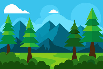 vector illustration of a mountain landscape