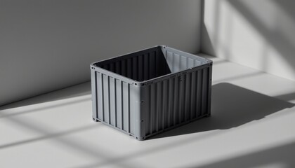 minimal container mockup with shadows
