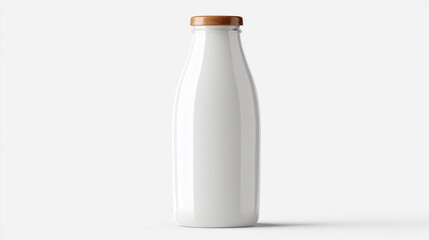 Minimalist Milk Bottle Mockup with Clean White Background