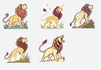 Lion sticker set