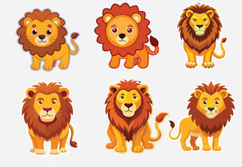 Lion sticker set