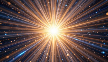 cosmic light burst in minimalist composition