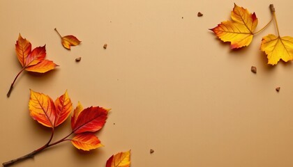 autumn leaf and kraft paper bundle