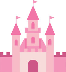 pink castle vector illustration