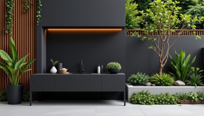 matte black product next to natural elements