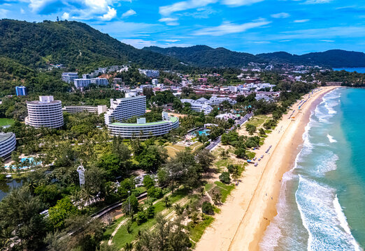 Aerial view of Karon Beach on Phuket Island, Thailand
