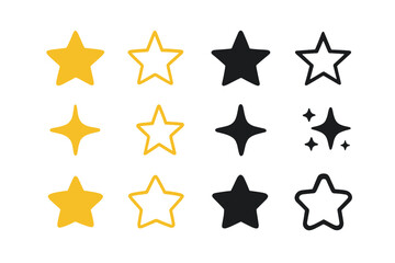 Various star designs showcasing different styles and colors
