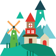 Fototapeta premium vector illustration of a house