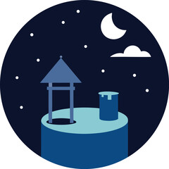 Naklejka premium house and moon