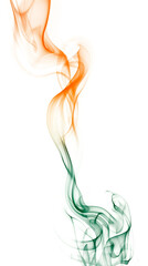 Abstract Smoke Art in Tricolor Flow on a Transparent Background