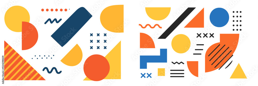 Aufkleber colorful geometric shapes create a modern abstract design for creative projects or digital backgroun