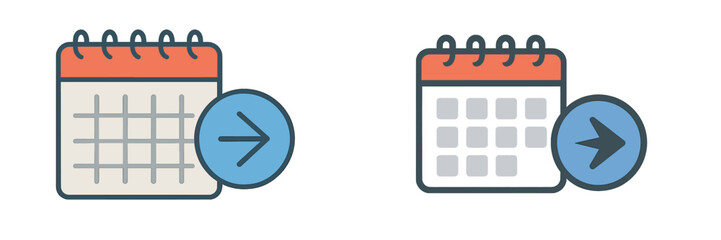 Calendar icons representing scheduling and planning tasks for effective time management in a digital environment