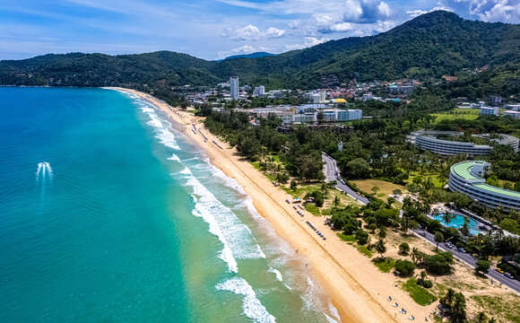Aerial view of Karon Beach on Phuket Island, Thailand
