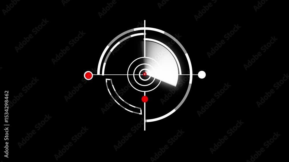 Poster rader hud technology signal waves animated location detection military surveillance technology radar