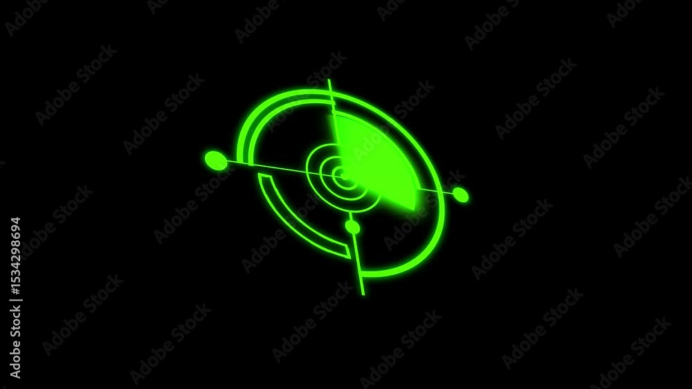 Poster rader hud technology signal waves animated location detection military surveillance technology radar