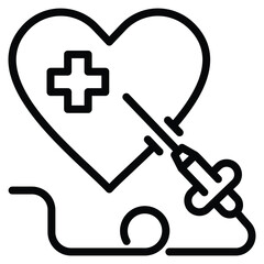 Obraz premium Interventional Cardiology Icon Line Vector Illustration