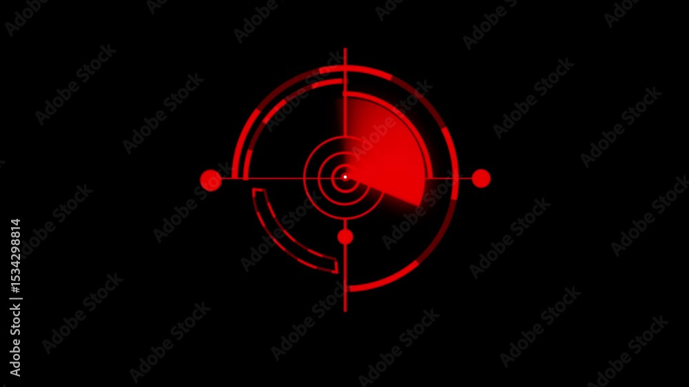 Poster rader hud technology signal waves animated location detection military surveillance technology radar