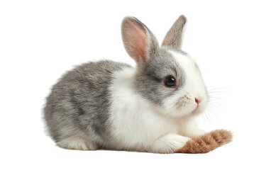 Obraz premium [Transparent Background PNG]Adorable Baby Rabbit on White Background