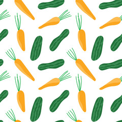 vector carrot and cucumber seamless pattern background design