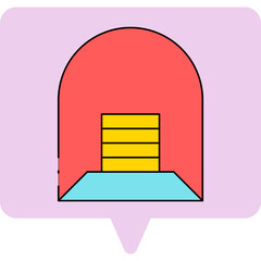 Tunnel single icon vector illustration