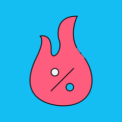 Fire single icon vector illustration