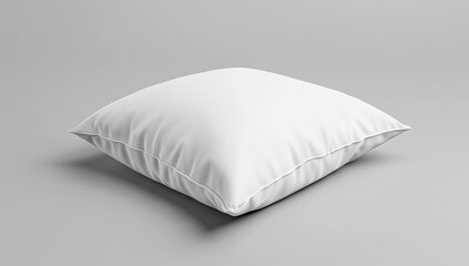 Blank white pillow on gray background (1)