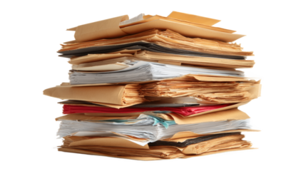 [Transparent Background PNG]High Stack of Documents and Files