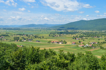 Scenic landscape of Gacka valley in Croatia