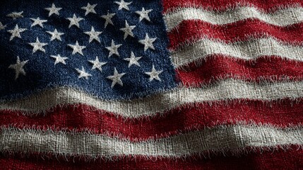 Close Up Glittery American Flag Texture