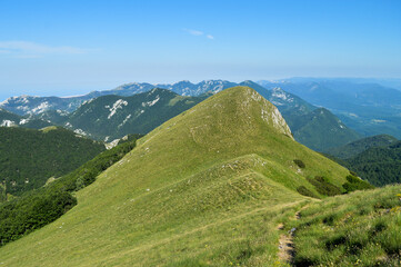 Mountain landscape photographed from Visocica peak, Southern Velebit, Croatia