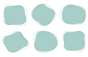 不規則な流体シェイプ。アメーバのような抽象的な形のベクターイラストセット。