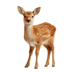 Fototapeta premium [Transparent Background PNG]Adorable Baby Deer on a White Background