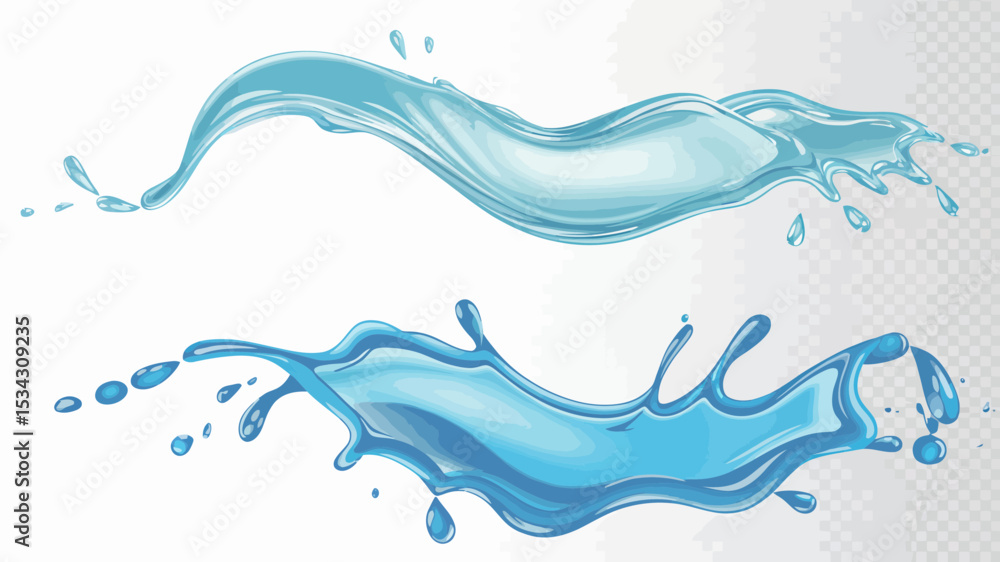 Poster dynamic water splash design elements perfect for branding logos and website decoration creating a re