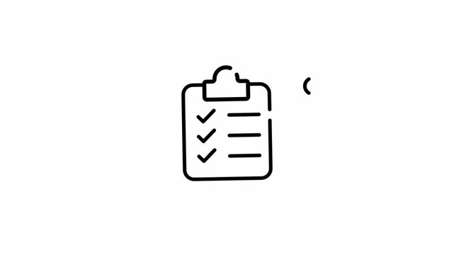 Delivery Checklist Clipboard &ndash; Animated Looping Video, Alpha Channel, Line Art Style