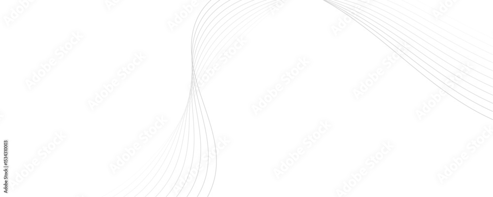 Poster abstract white and gray background. abstract linear flowing particles future technology concept abst
