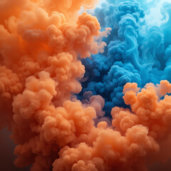 Colorful cloud formations with vibrant orange and blue hues