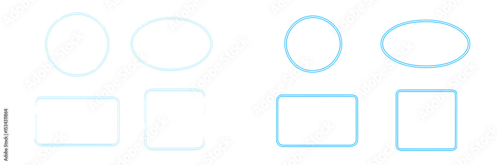Aufkleber Vector flat illustration of various geometric shapes with different outlines set against a white background