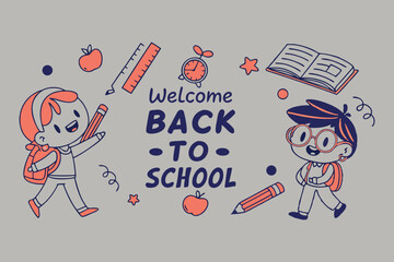 A funny hand-drawn cartoon alphabet illustration celebrating Independence Day with diverse people and playful symbols