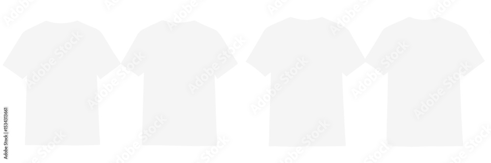 Poster Detailed view of plain white t-shirt from multiple angles suitable for apparel design and customization projects