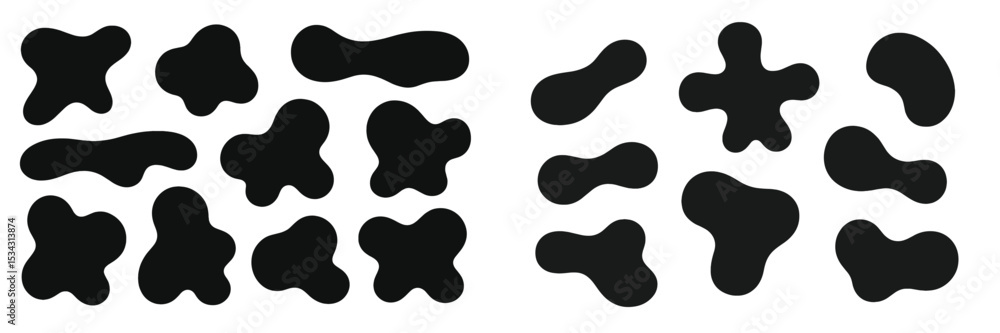 Poster Abstract black shapes arranged in a dynamic pattern suitable for modern design applications and backgrounds